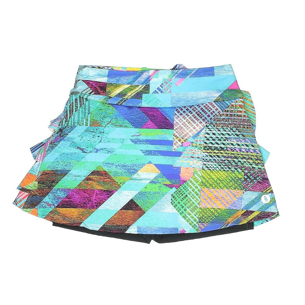 Sold Dona Jo Shakira tennis Skirt sz 1, Small seabreeze blue multi golf ruffles - Picture 1 of 5